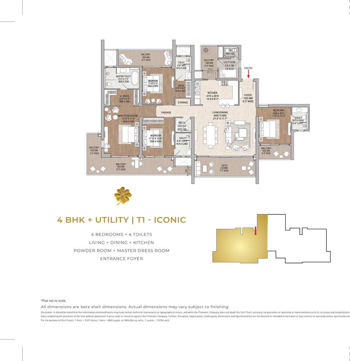 Signature Global Cloverdale SPR 4.5 BHK Floor Plan