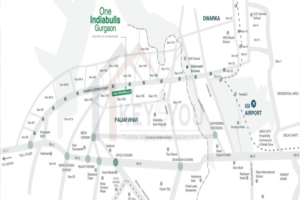 Indiabulls 104 Gurgaon Location Map
